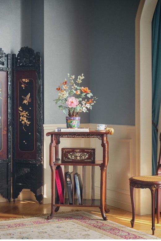 【已售】独角鹿西洋古董 20世纪中国创汇时期出品牡丹花纹景泰蓝盆装饰「玉堂富贵」珍宝像生盆景 商品图0