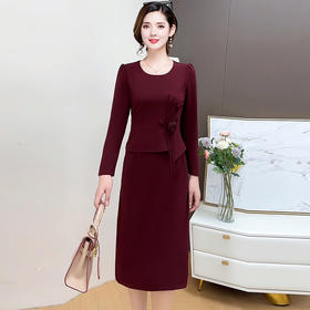 QYM 58513-Y连衣裙妈妈礼服包臀连衣裙气质