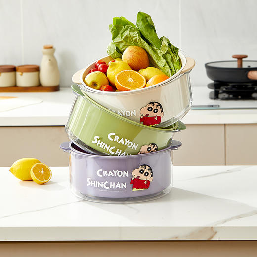 摩登主妇&蜡笔小新 洗菜盆沥水篮新款洗水果篮家用厨房菜篮子 商品图0