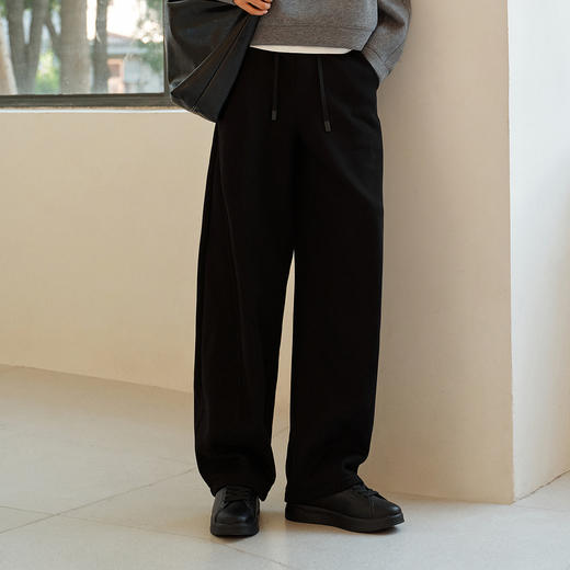 森马休闲裤男冬发热抑菌卫裤宽松弧形弯刀裤2025新款裤子基础百搭 商品图2