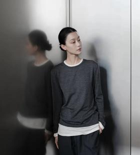 重磅渠道！  精纺超细假两件   扬子120支精纺100羊毛  假两件针织长袖