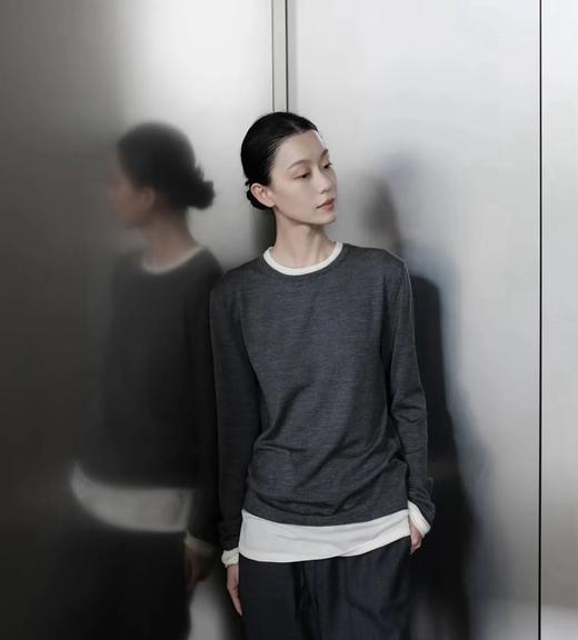 重磅渠道！  精纺超细假两件   扬子120支精纺100羊毛  假两件针织长袖 商品图0