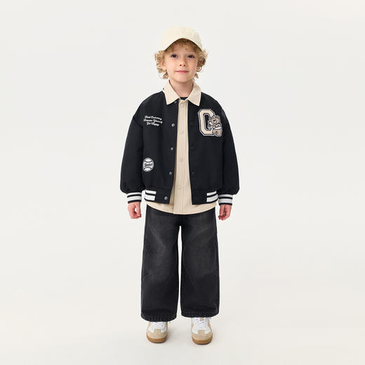 【无氟防泼水】马克珍妮男童棒球小熊夹棉棒球服秋冬新款551757 商品图3