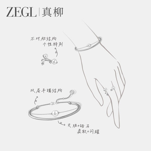 ZEGL星辰系列人造珍珠戒指女小众设计感2025新款爆款百搭星环手饰 商品图4