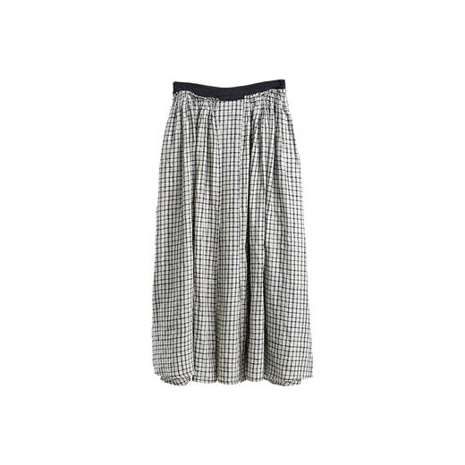 绽放608朵/复古格纹气质显瘦A字全腰松紧半身裙女秋新款半身长裙 商品图4