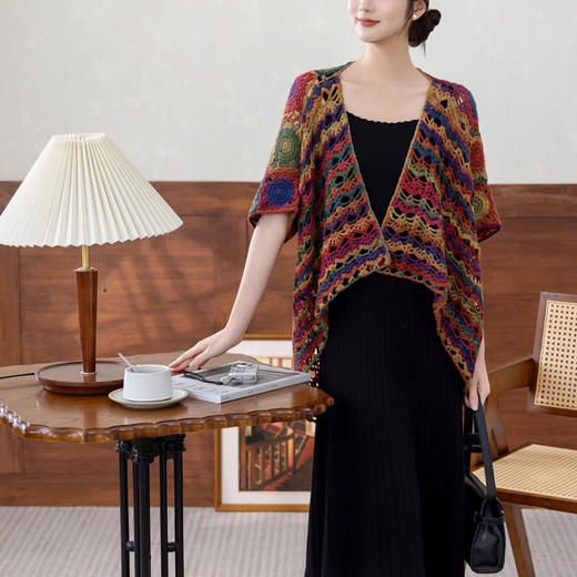 苏苏姐家游园两穿开衫手工diy钩针编织段染羊毛线毛线团材料包 商品图2