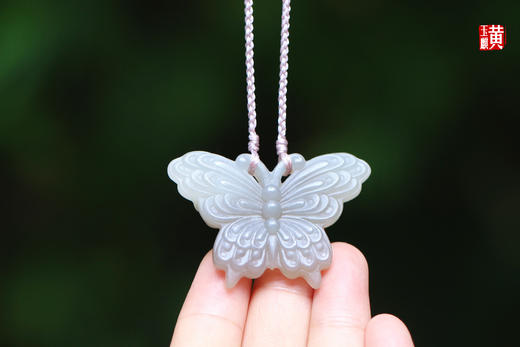 和田玉烟青【蝴蝶】吊坠 配精美挂绳 商品图4