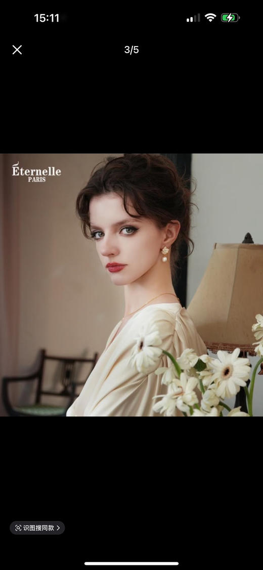 【团购】Eternelle的四时花耳饰金色设计 商品图5