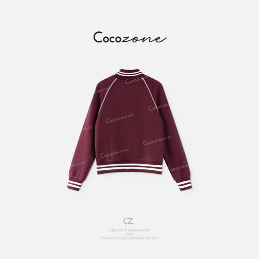 COCO ZONE 刘一一“加州外套”学院风棒球服撞色领口外套 CD1A1200 商品图0