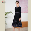 司歌绣花毛呢长袖连衣裙秋冬A901206X 商品缩略图3