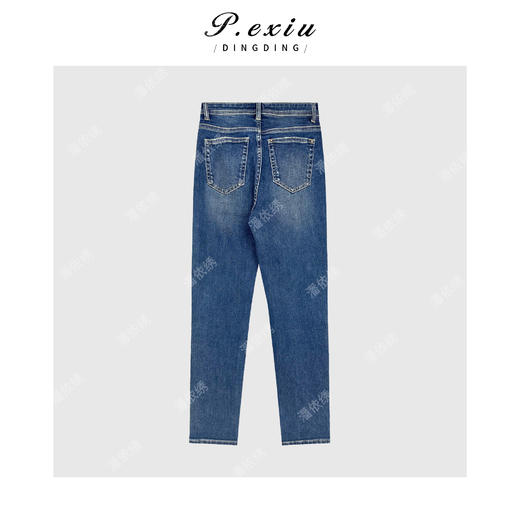 04-3潘依绣丁丁宠粉PanYiXiu/潘依绣【显瘦天菜】水洗四面弹修身显瘦铅笔牛仔裤 S9633 商品图2