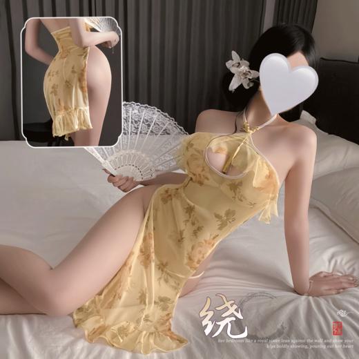 【情趣内衣】霏慕 典雅繁花透视印花旗袍ZY93 商品图0