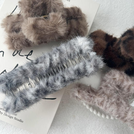 豹纹毛绒一字抓夹-纪念日百货门店同款165293497 商品图1