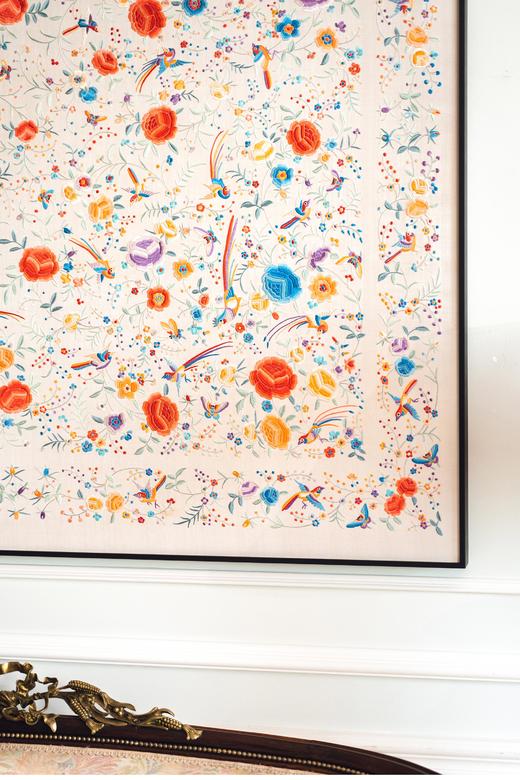 【已售】独角鹿西洋古董 20世纪初中国出品「锦上添花」传统东方花鸟主题粤绣挂屏 商品图2