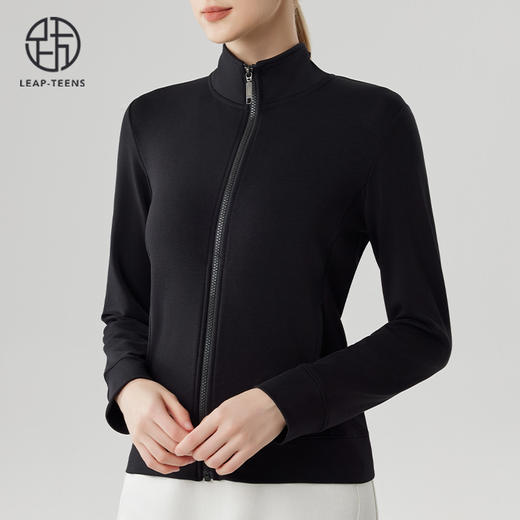 跃牌【砂洗空气层系列】女砂洗全拉链立领外套W11G1 商品图10