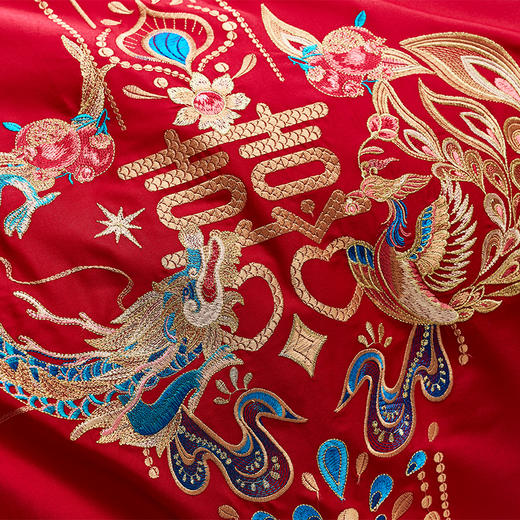 【6楼】富安娜婚庆床单四件/囍缘，牌牌价3699元，活动价1599/1699元 商品图2