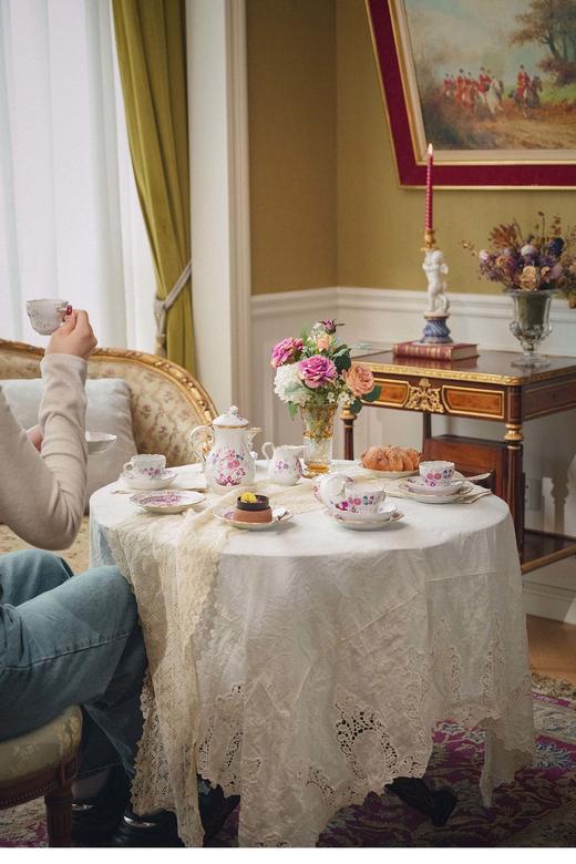 【已售】独角鹿西洋古董 20世纪下半叶德国著名瓷窑出品印度花系列主题手绘描金装饰六人下午茶瓷器套件 商品图1