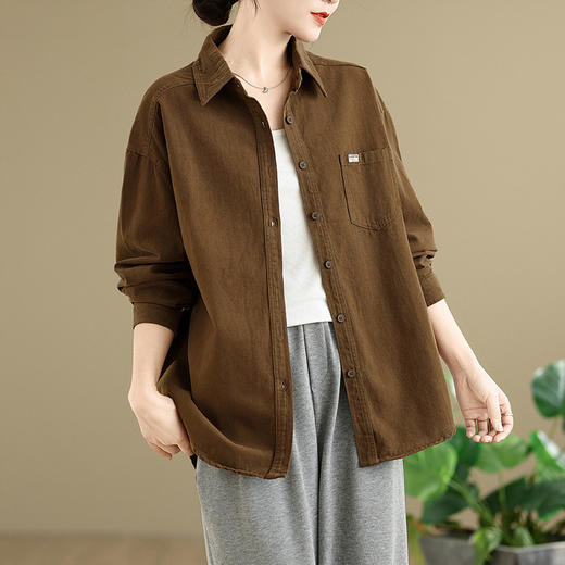 GYH B055-1753长袖衬衫大码时尚洋气上衣休闲衬衣 商品图3