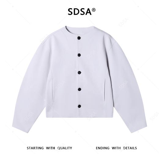 OSA901SDSA男士秋冬新款痞帅男装潮牌纯色短款无领廓形夹克外套时尚百搭 商品图1