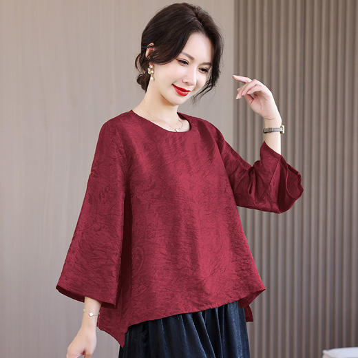 KQL 422H2858新中式新款宽松上衣复古提花新中式 商品图1