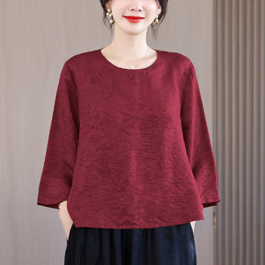 KQL 422H2858新中式新款宽松上衣复古提花新中式 商品图4