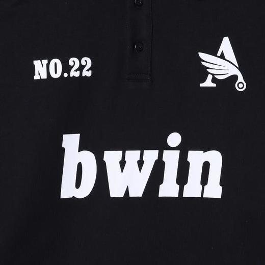 SDSA男士秋冬新款痞帅男装美式简约撞色印花字母翻领长袖T恤百搭 商品图3