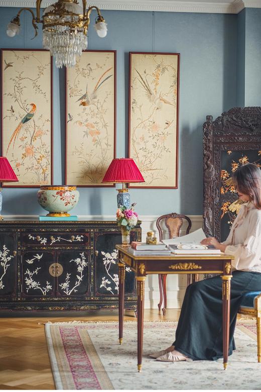 独角鹿西洋古董 20世纪初中国出品「锦上添花」传统东方花鸟主题粤绣挂屏四联幅 商品图1