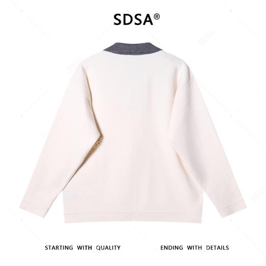 M3321SDSA男士秋冬新款痞帅男装潮牌拼接撞色半纽扣翻领针织衫时尚毛衣 商品图5