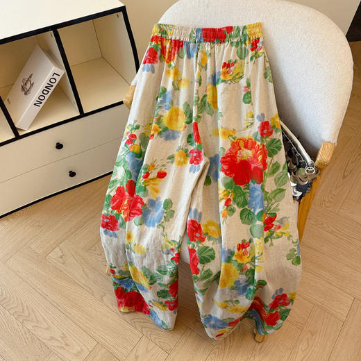 GYH 9359复古休闲休闲印花弧形弯刀裤 商品图2