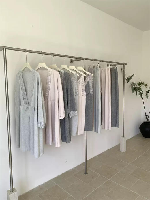 轻暖三件套！秋冬天鹅袍睡衣三件套 睡裙+裤子+外袍性感带胸垫睡袍家居服法式蕾丝秋冬季 商品图6