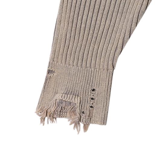 SDSA男士秋冬新款痞帅男装潮牌破洞流苏圆领针织衫百搭慵懒风毛衣 商品图4