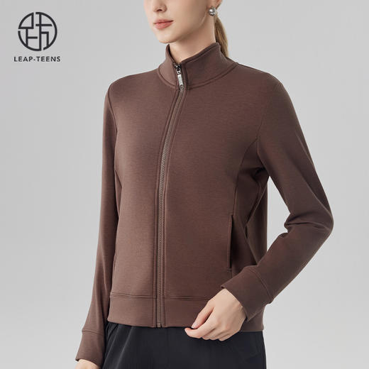 跃牌【砂洗空气层系列】女砂洗全拉链立领外套W11G1 商品图1