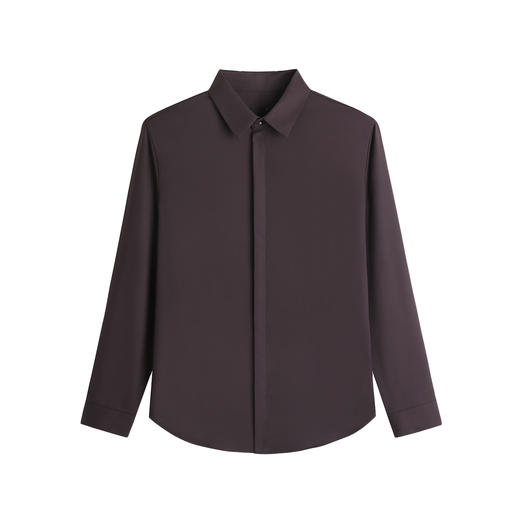 HIM漢崇  定制金属蘑菇扣修身长袖衬衫男亲肤柔软商务衬衣2025秋季 商品图4