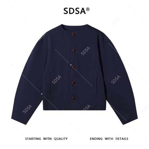 SDSA男士秋冬新款痞帅男装潮牌纯色短款无领廓形夹克外套时尚百搭 商品图1