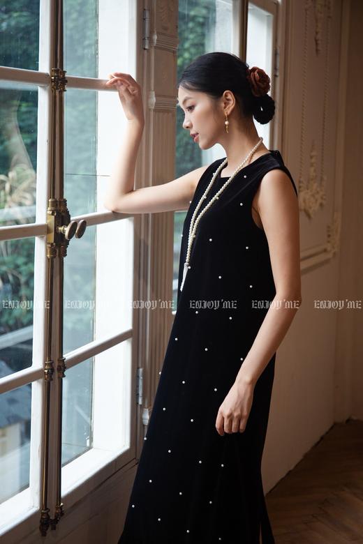 【门店同款】ENJOY秋季轻礼服荷叶边珍珠背心裙 165499639 商品图3