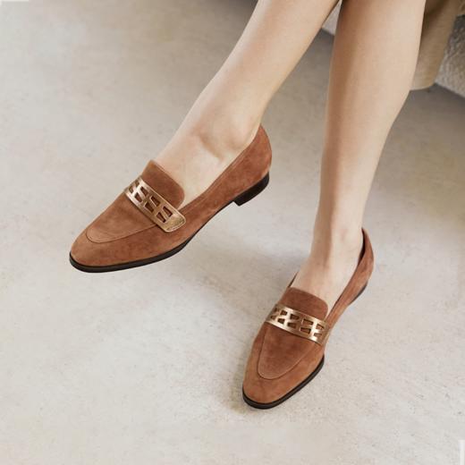 heelz设计师手工鞋履 ｜老钱繁花羊翻毛皮乐福鞋2.5公分 商品图1