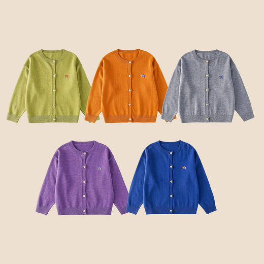 棉花堂多巴胺色绵羊毛防静电开衫童装毛衣——FD52192 商品图4