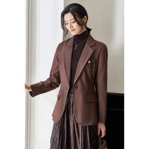 剩S/L/XL 米思阳【通勤西服】2026春款修身显瘦挺括工艺感小西装0444 商品图2