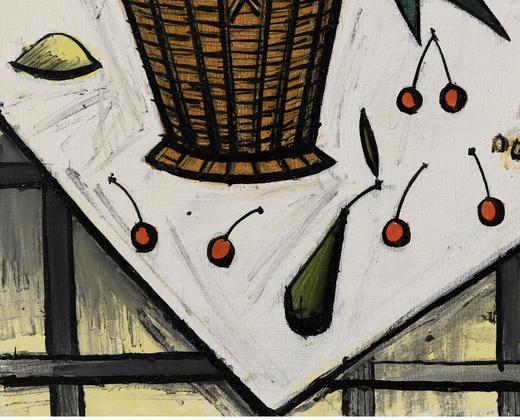 独角鹿西洋古董 1982年代法国著名表现主义画家贝尔纳·布菲签名创作静物主题布面油画作品《梨》 商品图3