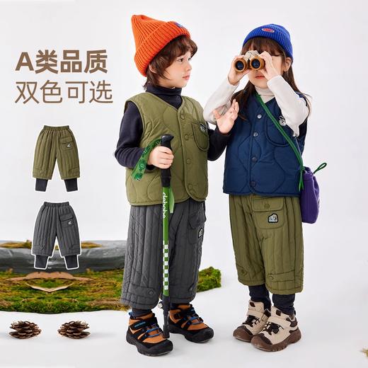 嘟嘟家儿童男童女宝冬季绗缝夹棉假两件棉裤T4DKZ142 商品图2