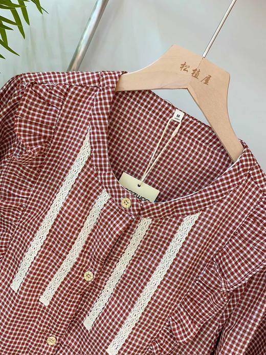 松植屋【墨然】女士圆领长袖长裤套装女款「带胸垫双层纱睡衣」 商品图2