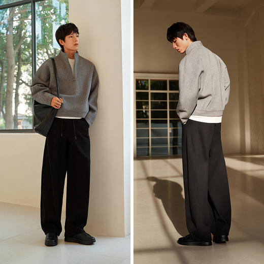 森马休闲裤男冬发热抑菌卫裤宽松弧形弯刀裤2025新款裤子基础百搭 商品图4