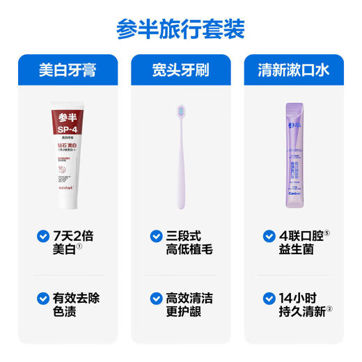 参半牙膏牙刷便携旅游套装 商品图2