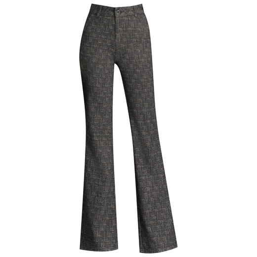 QYM 9851-Y微喇格子西装裤休闲裤气质优雅高腰喇叭裤 商品图4