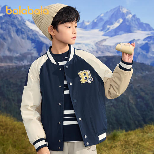 【设计师SICO联名】巴拉巴拉儿童羽绒服棒球领童装男童外套拼色潮 商品图0