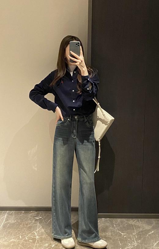 老钱风刺绣100棉灯芯绒长袖衬衫 商品图10