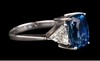 独角鹿西洋古董 20世纪欧洲出品装饰艺术风格铂金镶嵌斯里兰卡无烧蓝宝石及钻石戒指 商品缩略图3