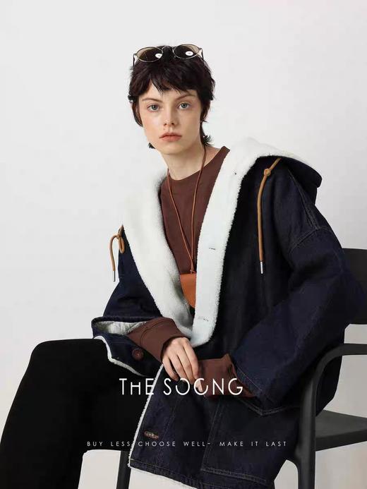 THESOONG"时髦过冬"100%棉洗水固色柔软保暖毛绒牛仔外套BWT5116 商品图0