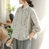 GYH 1783宽松休闲文艺刺绣碎花大码长袖衬衫 商品缩略图2