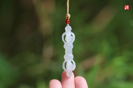 和田烟青玉【金刚杵】吊坠 配精美挂绳 商品图2